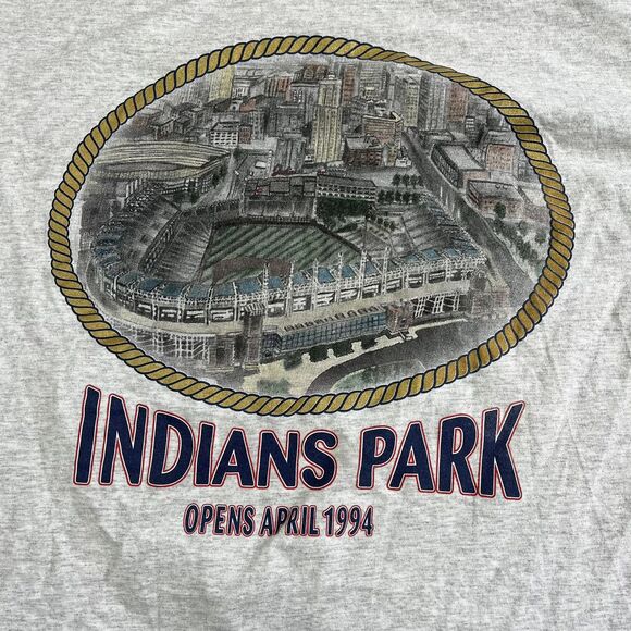 Vintage 1994 Indians Park/Cleveland Stadium T Shirt Nutmeg Made in USA XL - Picture 8 of 8